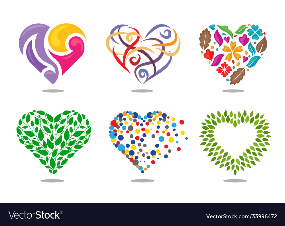Heart color collection Vector Image Heart color collection