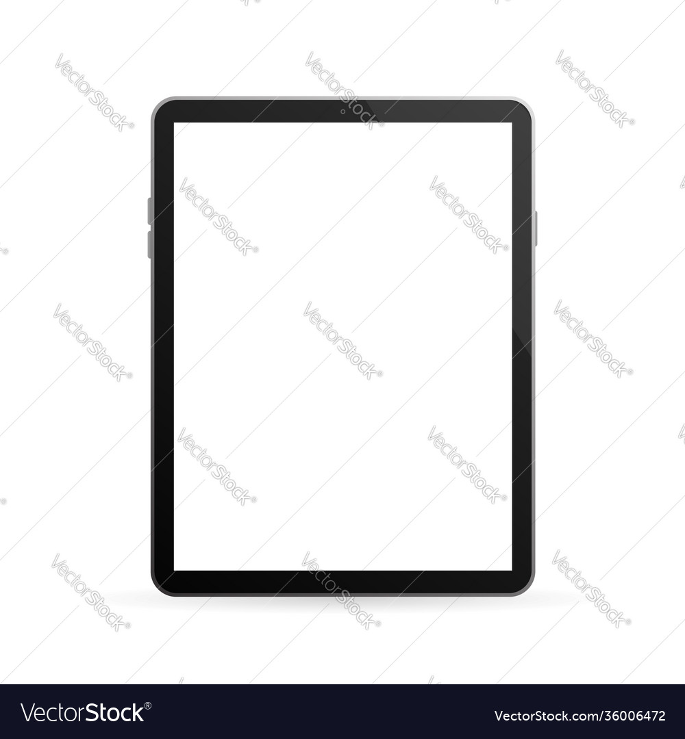 Modern button with black empty tablet on white