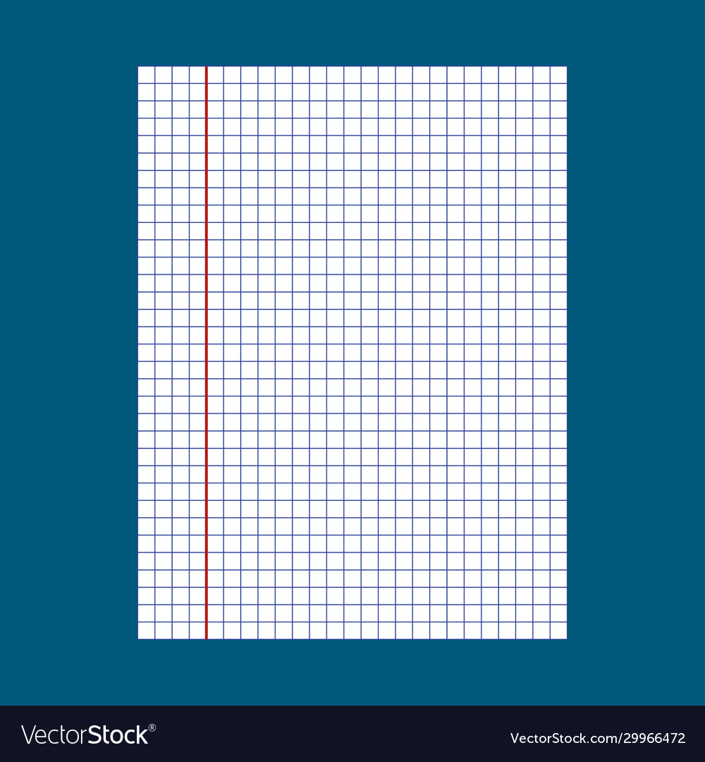 Notebook squared paper vector image Notebook squared paper