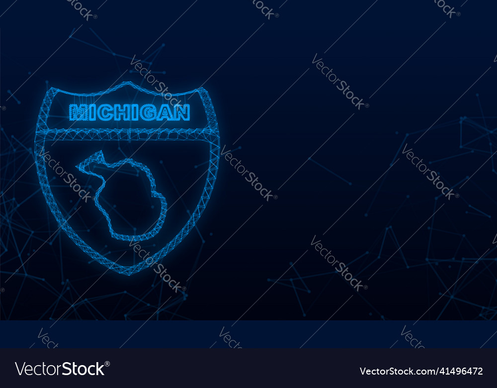 Plexus icon map of the state michigan from Vector Image Plexus icon map of the state michigan from