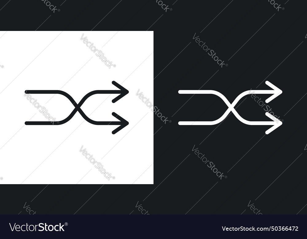 Shuffle arrow icon set cross random and double