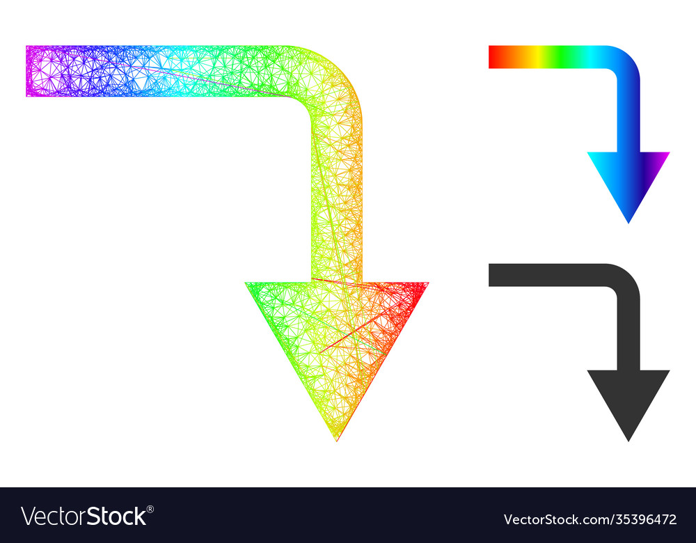Spectral net gradient turn down icon vector image Spectral net gradient turn down icon