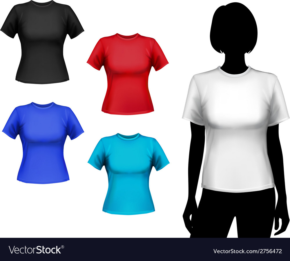 T-shirts female set Royalty Free Vector Image - VectorStock