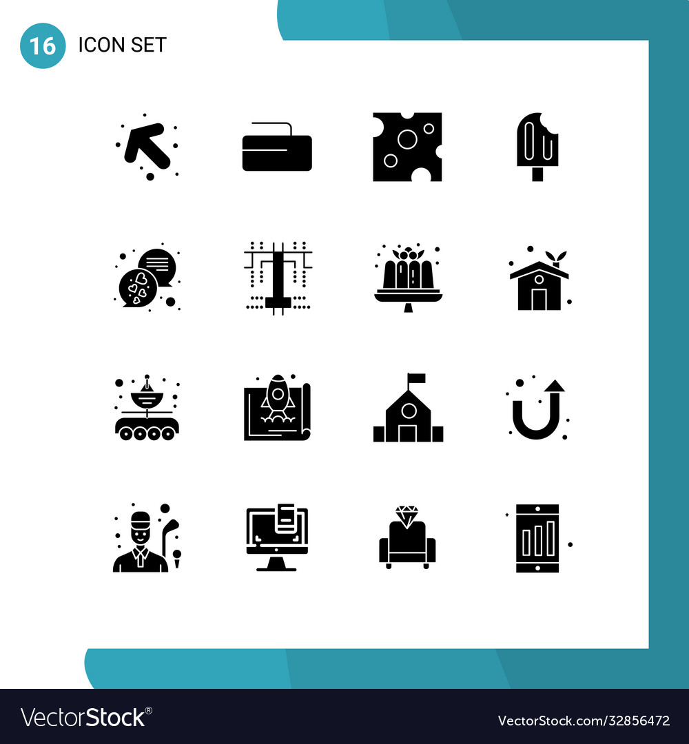 User interface pack 16 basic solid glyphs