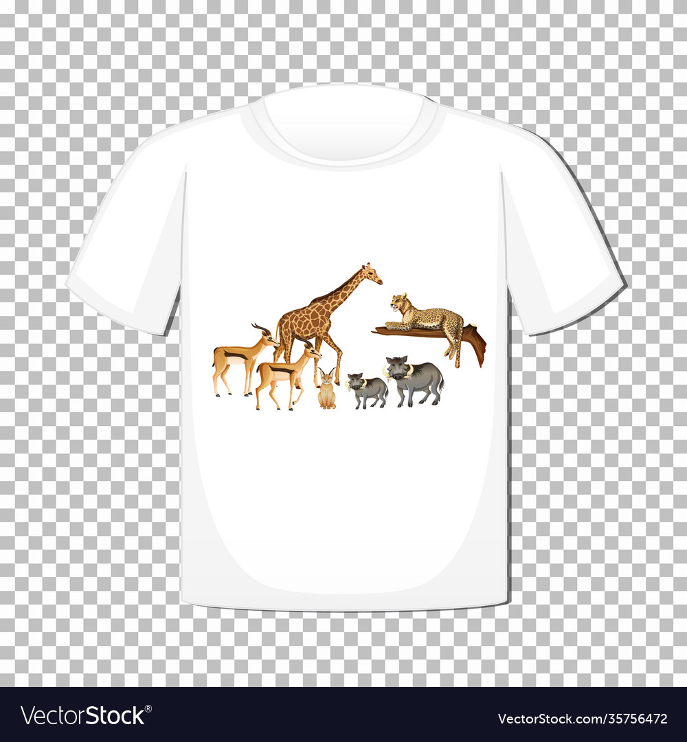 Wild animal group design on t-shirt isolated Vector Image