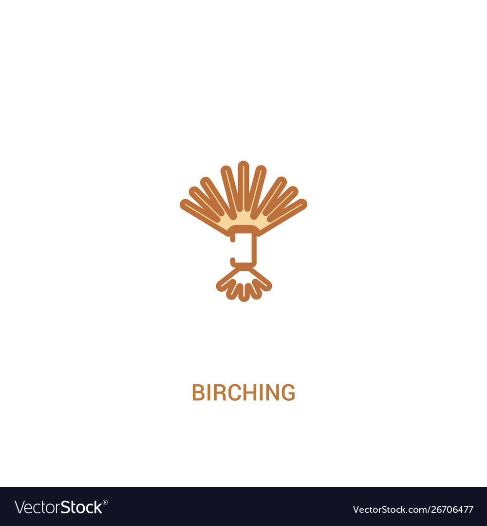 Birching concept 2 colored icon simple line