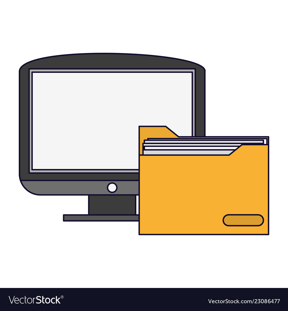 Computer with folder
