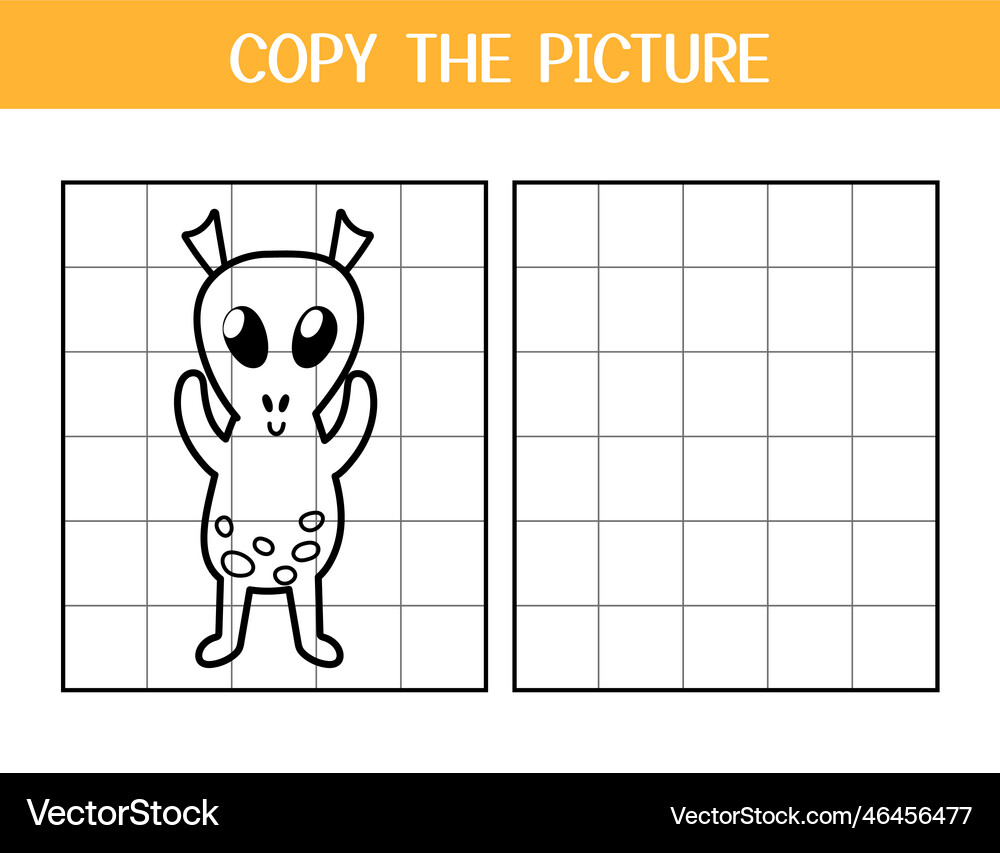 Copy the picture activity page for kids draw Vector Image