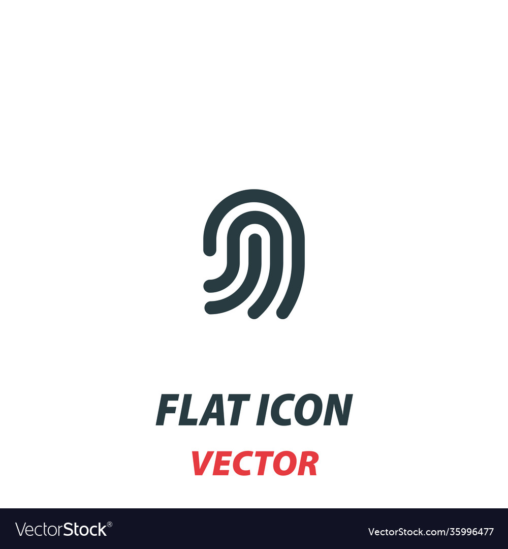 Fingerprint loop icon in a flat style pictograph vector image Fingerprint loop icon in a flat style pictograph