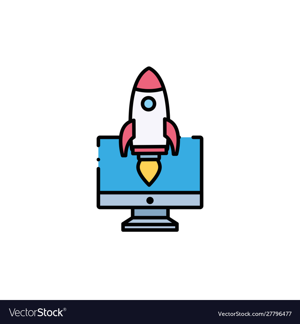 Isolated rocket and computer flat line design