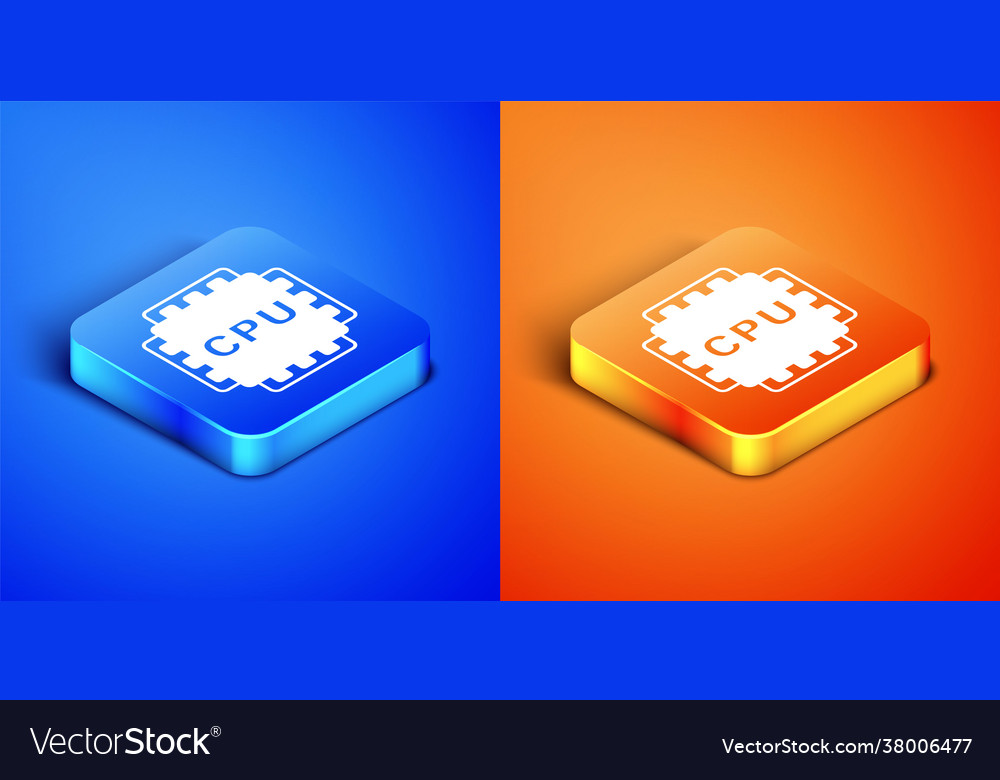 Isometrischer Computerprozessor mit Mikroschaltungen vector image Isometrischer Computerprozessor mit Mikroschaltungen