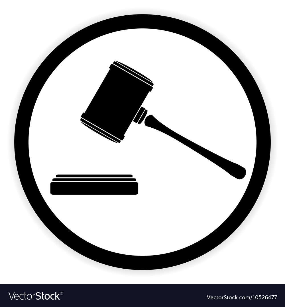 Judge gavel button