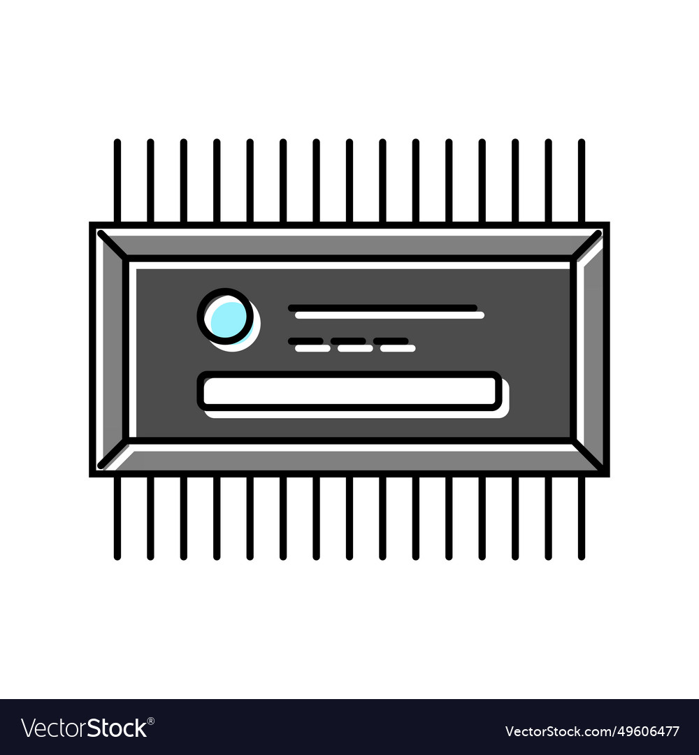 Microcontroller electrical engineer color icon vector image Microcontroller electrical engineer color icon