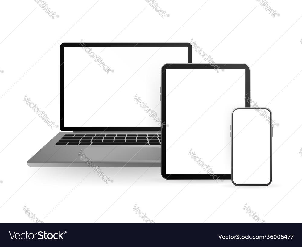 Mock up for web design smartphone blank white vector image Mock up for web design smartphone blank white