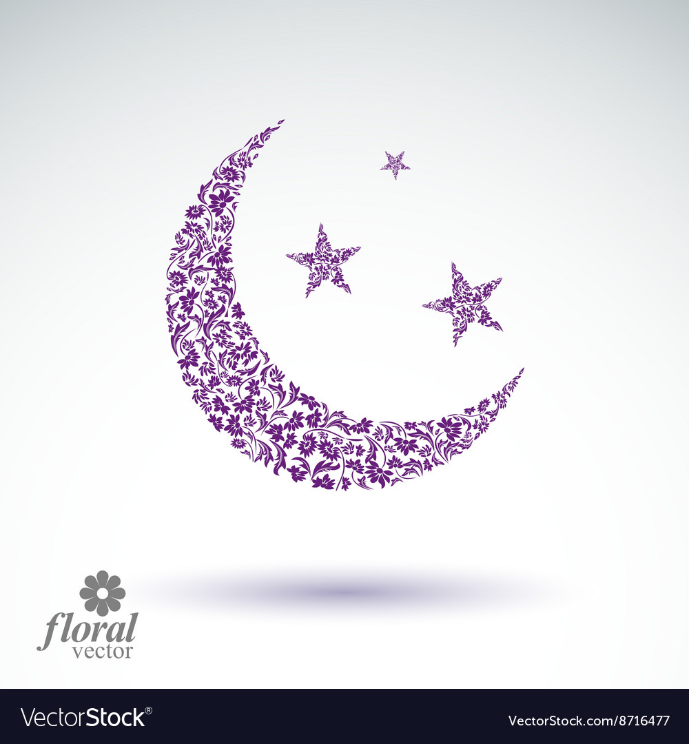 New moon placed on a starry sky beautiful art