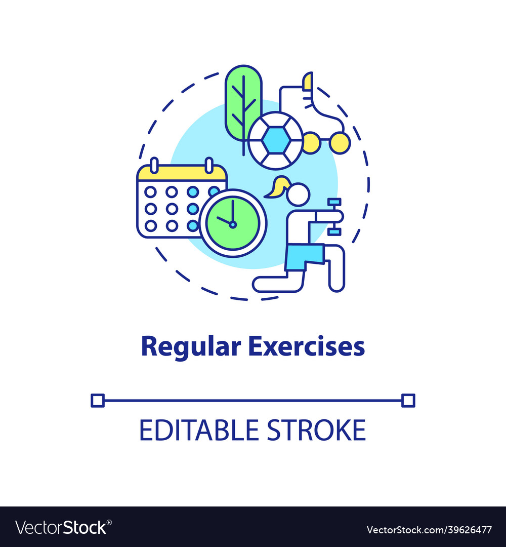 Regular exercises concept icon