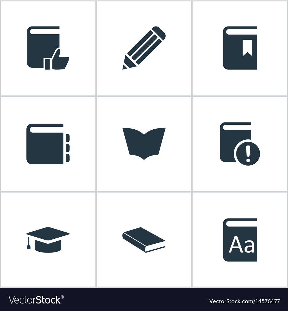 Set of simple books icons