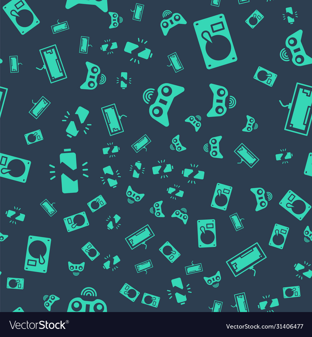 Set wireless gamepad hard disk drive hdd broken vector image Set wireless gamepad hard disk drive hdd broken