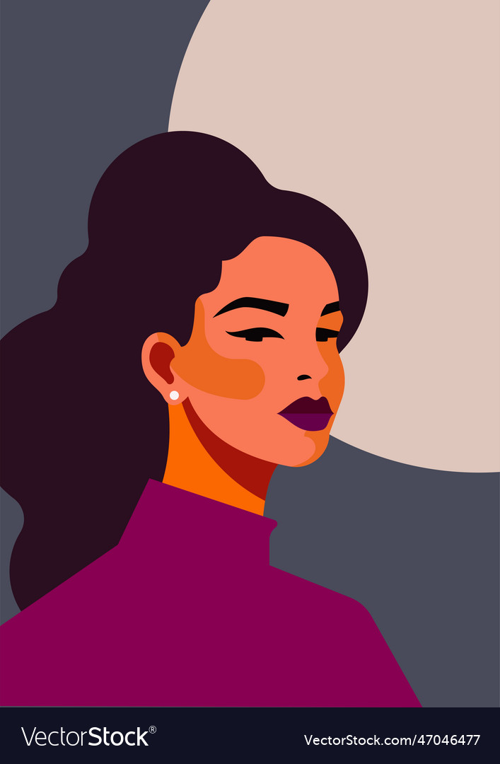 Strong power woman with retro hair pop art minimal