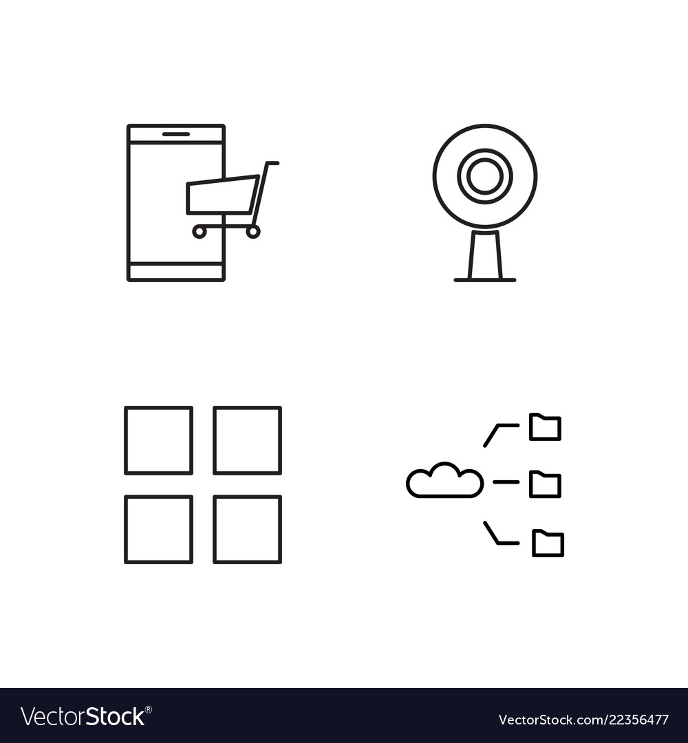 Web simple outlined icons set Vector Image Web simple outlined icons set