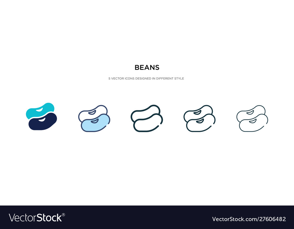 Beans icon in different style two colored vector image Beans icon in different style two colored