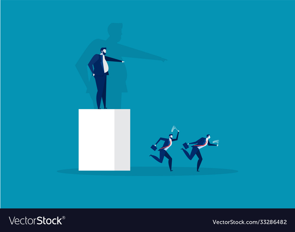 Boss pointing direction to employee run Royalty Free Vector