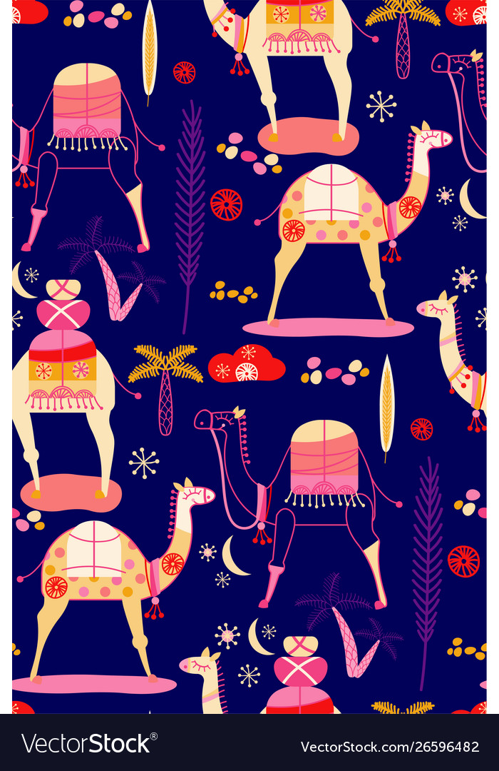 Camel pattern flat color design