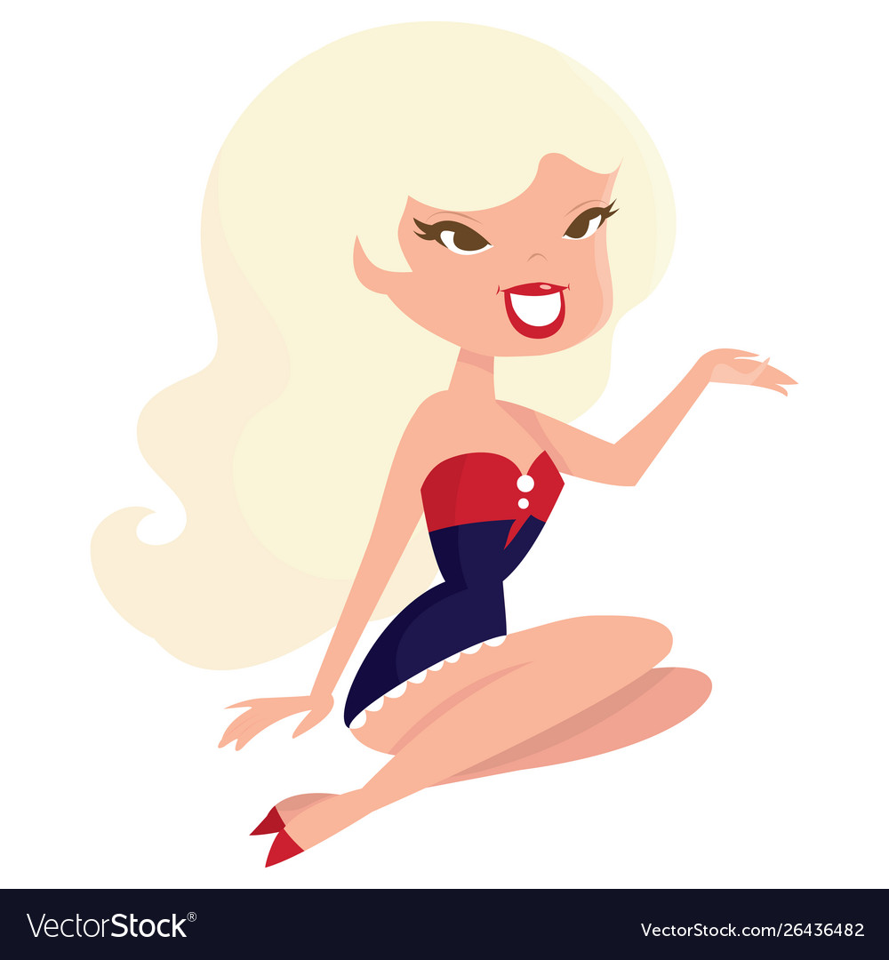 Cartoon retro all american bombshell Royalty Free Vector Cartoon retro all american bombshell Royalty Free Vector