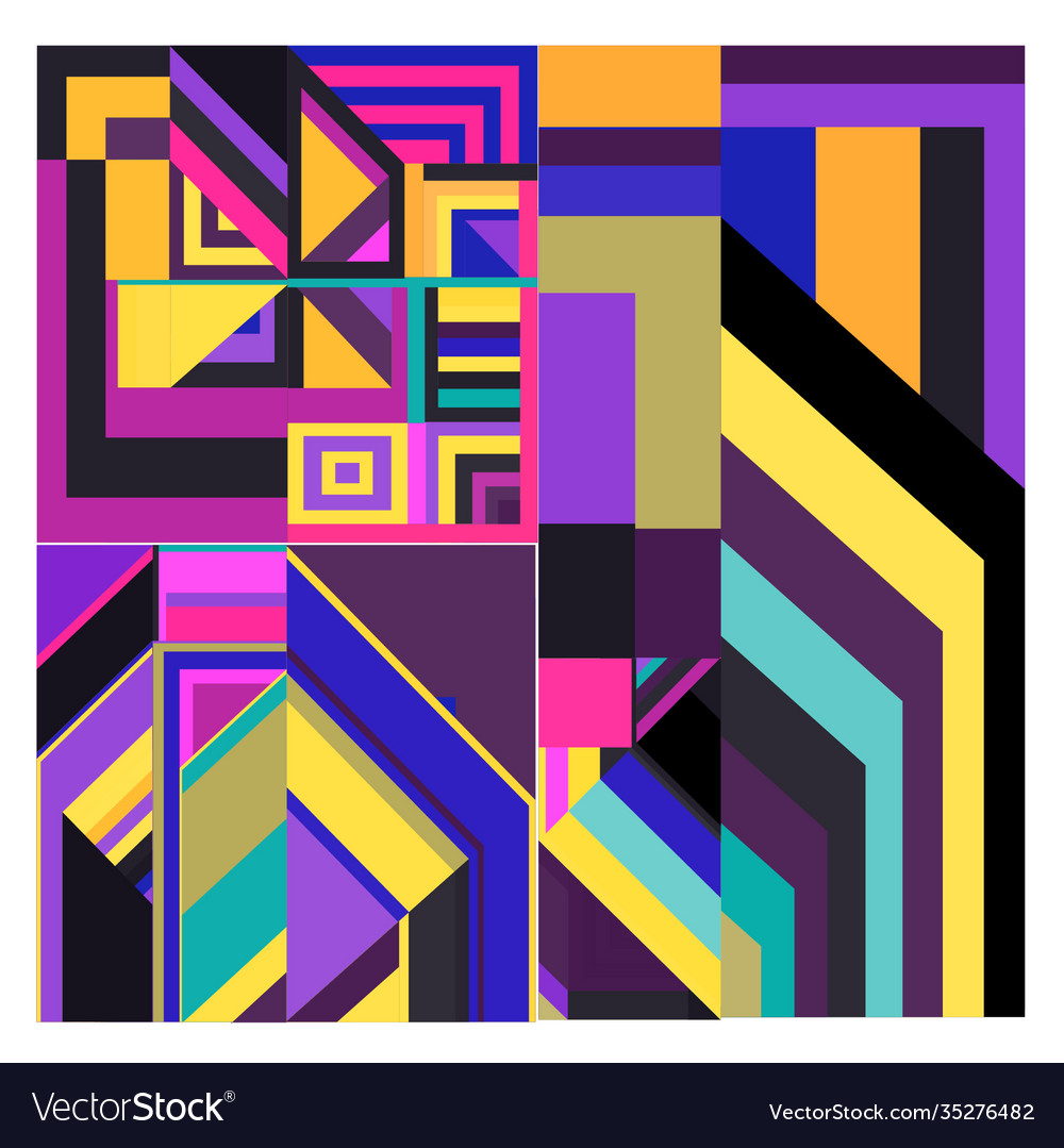 Colorful geometric and curve background pattern vector image Colorful geometric and curve background pattern