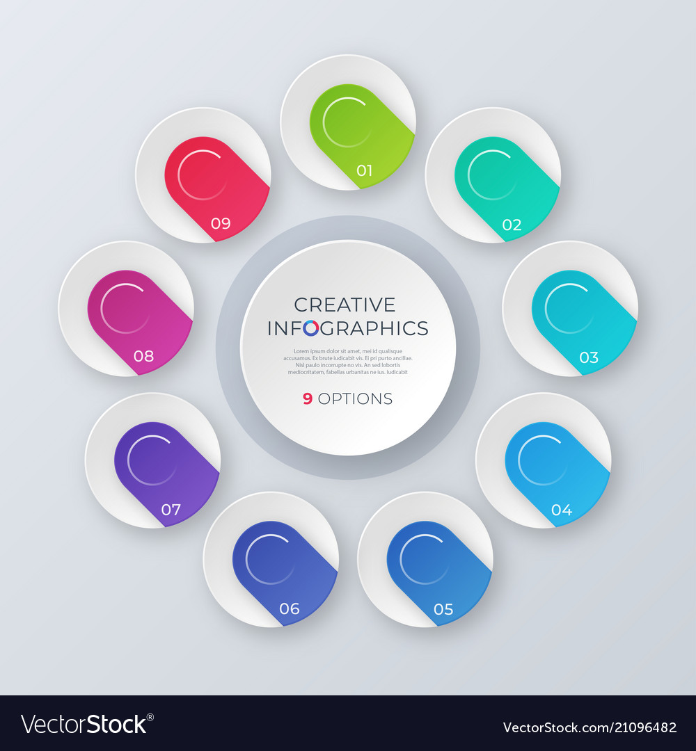 Contemporary circle chart template Royalty Free Vector Image