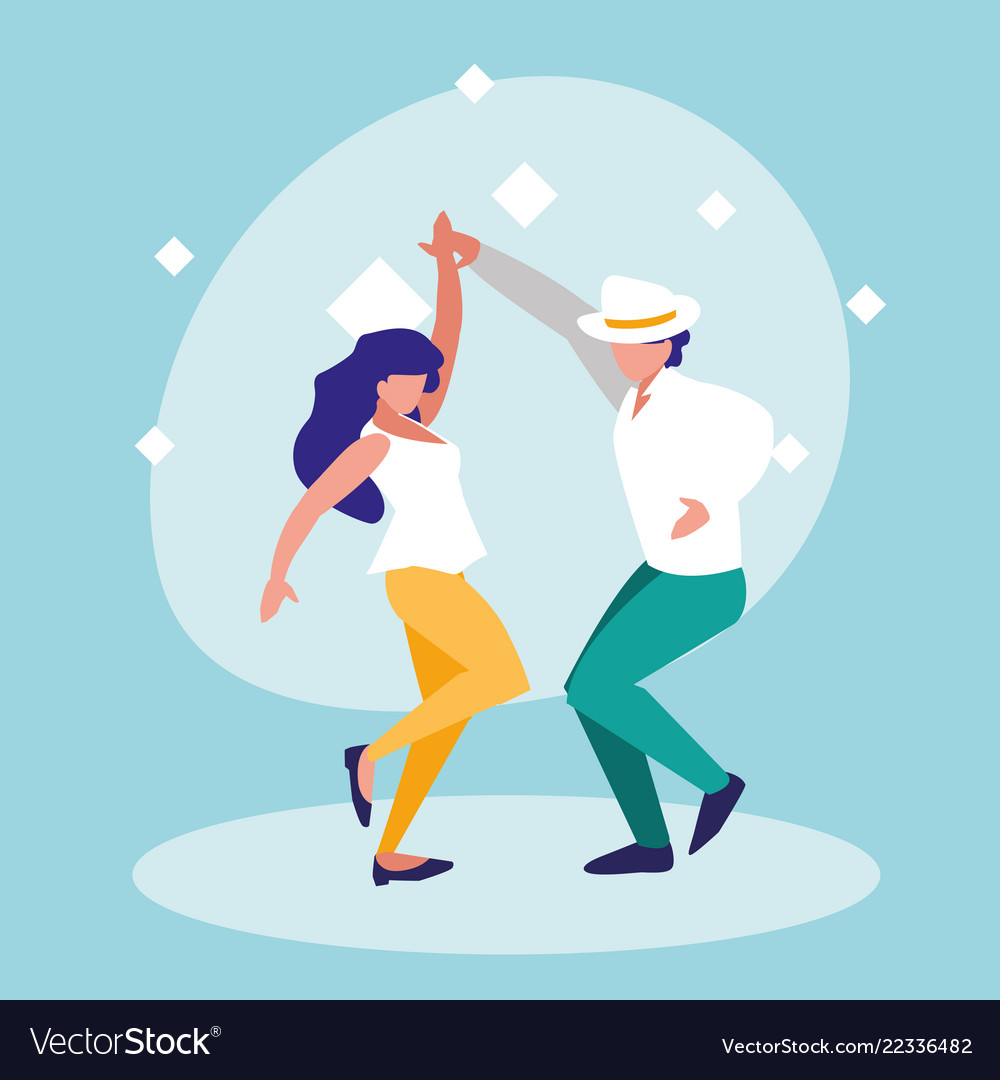 Premium Vector  Isolated cute couple dancer characters dancing to salsa  music concept vector