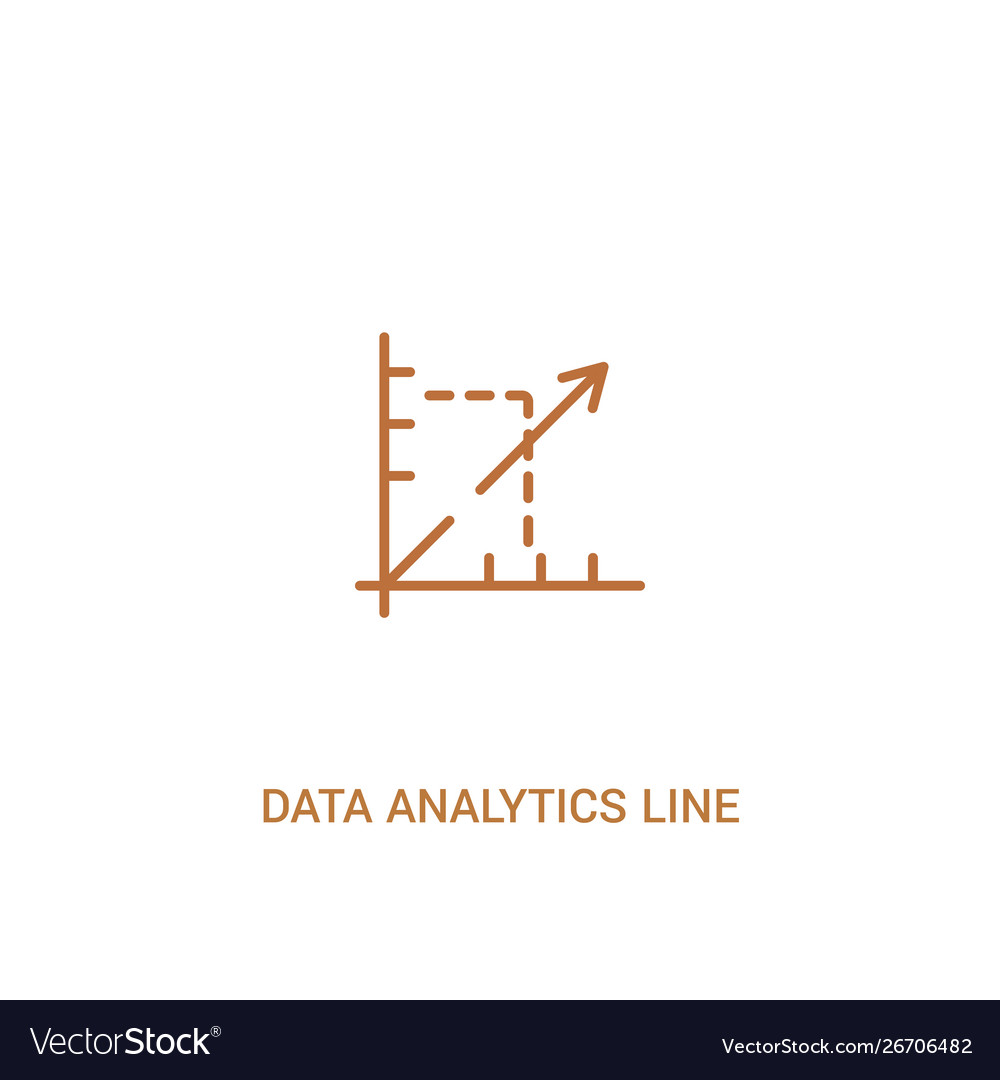 Data analytics line graphic concept 2 colored Vector Image Data analytics line graphic concept 2 colored