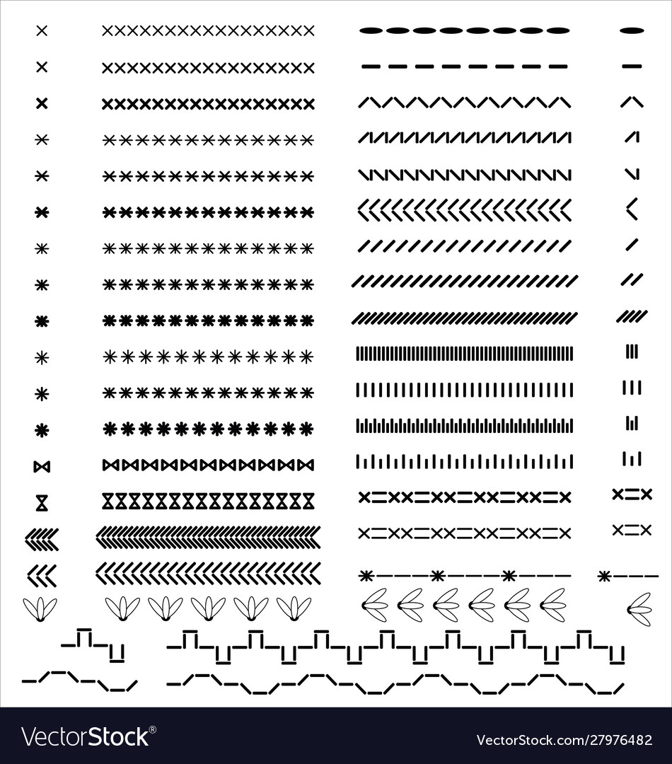 Decorative embroidery sewing stitches brush and Vector Image