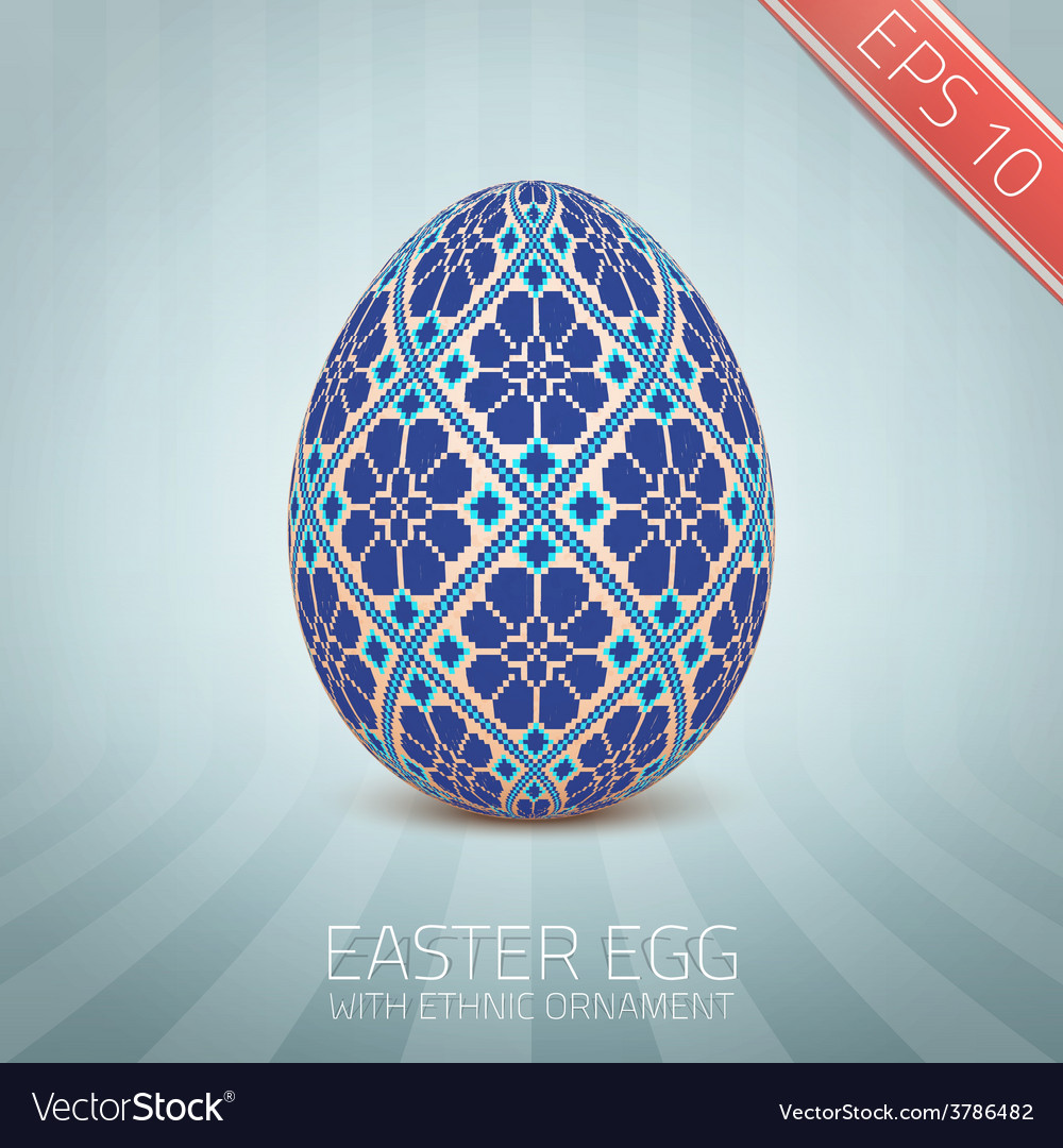 Easter egg with an ukrainian folk pattern