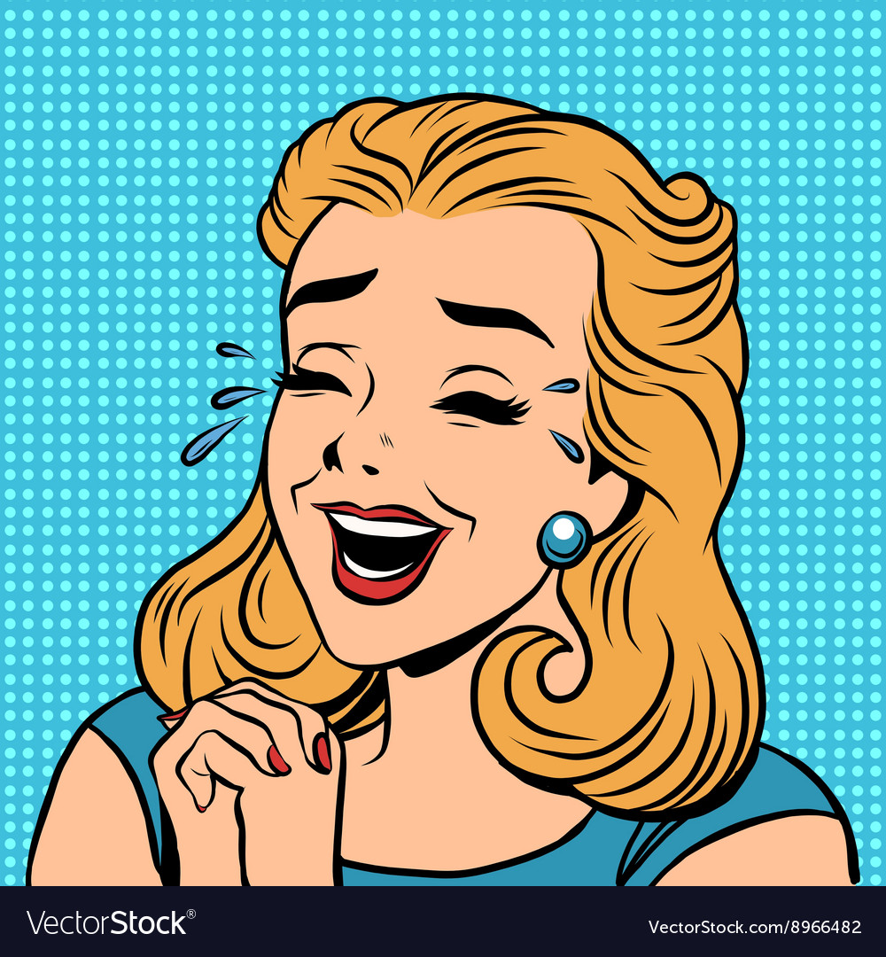 Emoji Retro Laughter Joy Joke Girl Emoticons Vector Image 2520