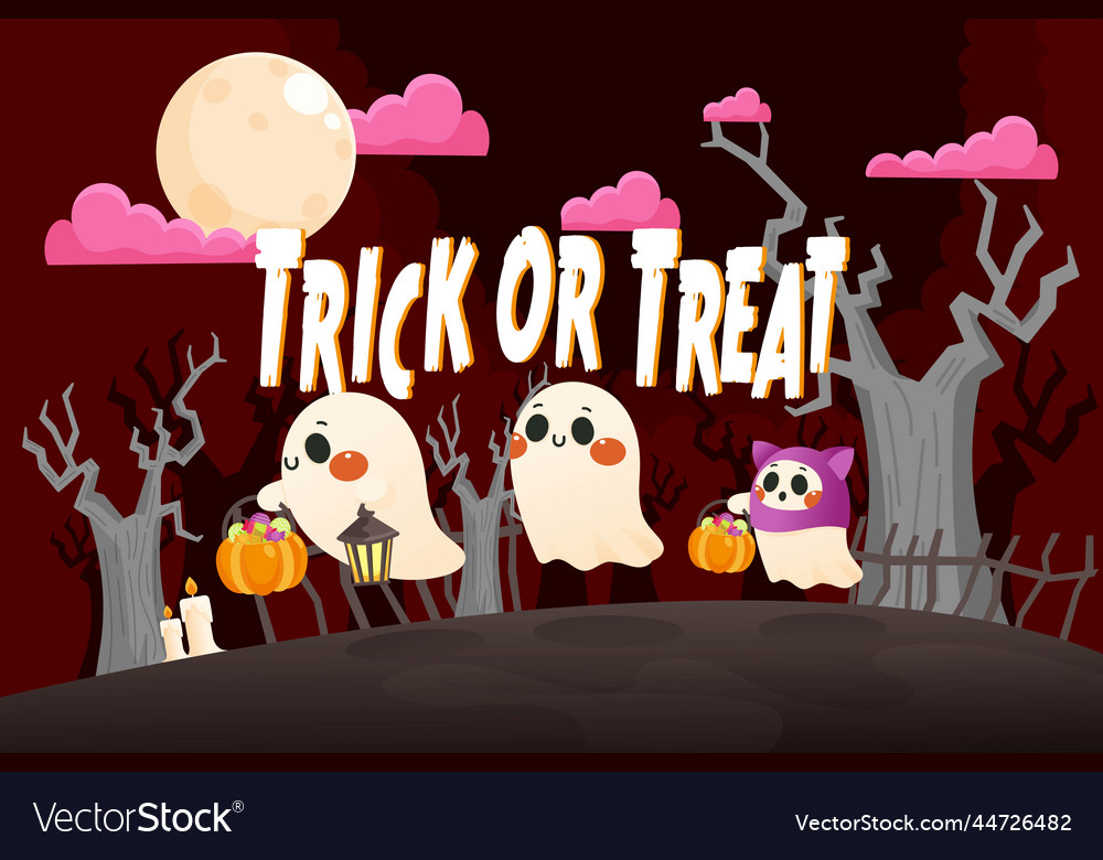 Hand drawn halloween wallpaper with spooky