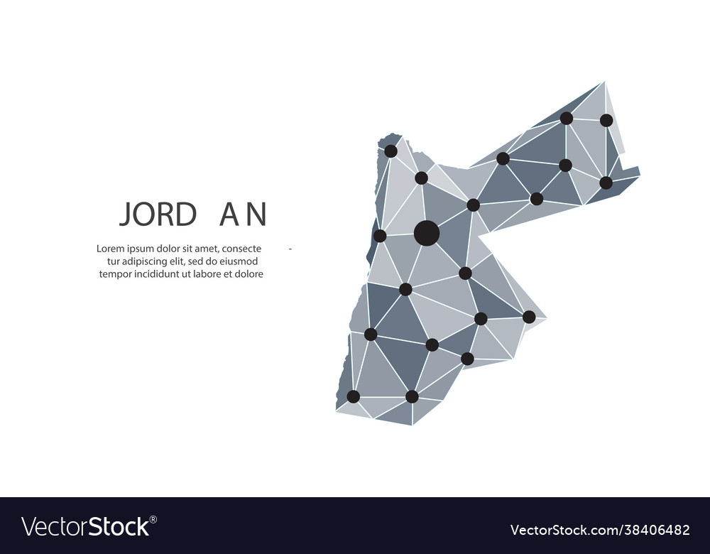 Jordan communication network map image a low vector image Jordan communication network map image a low