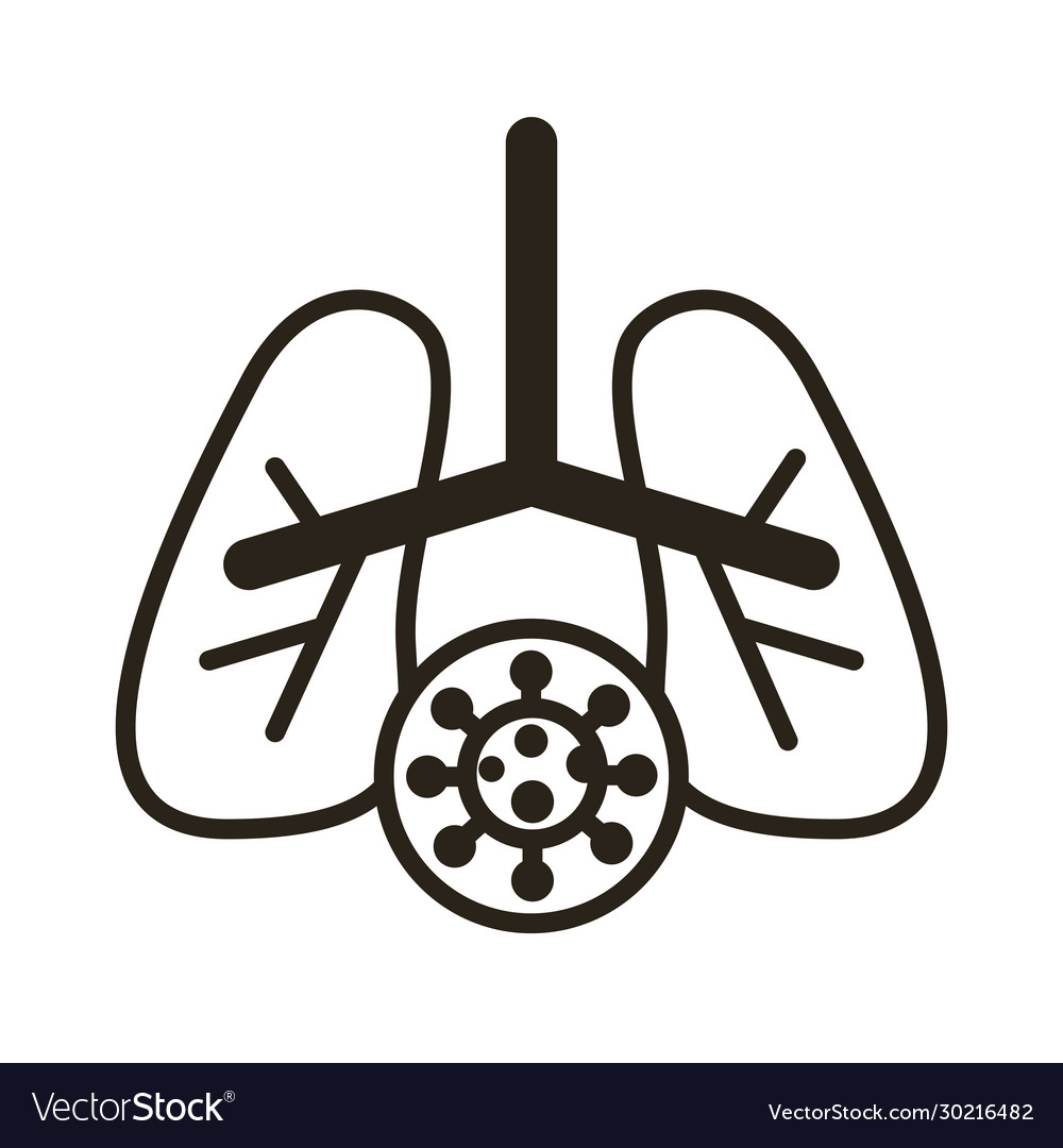 Lunge mit covid19 Virus Partikellinie Stil