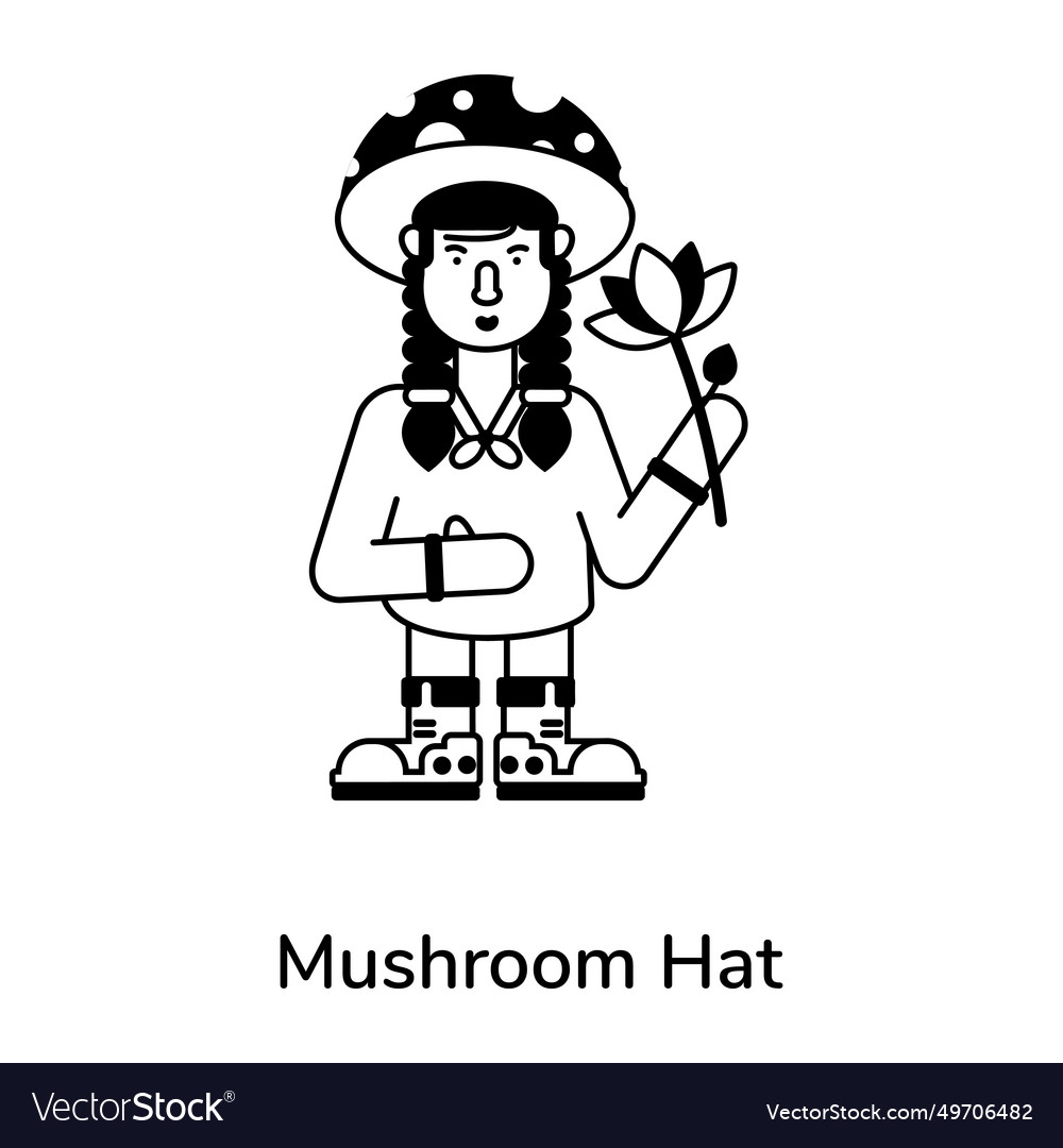 Mushroom hat Royalty Free Vector Image VectorStock