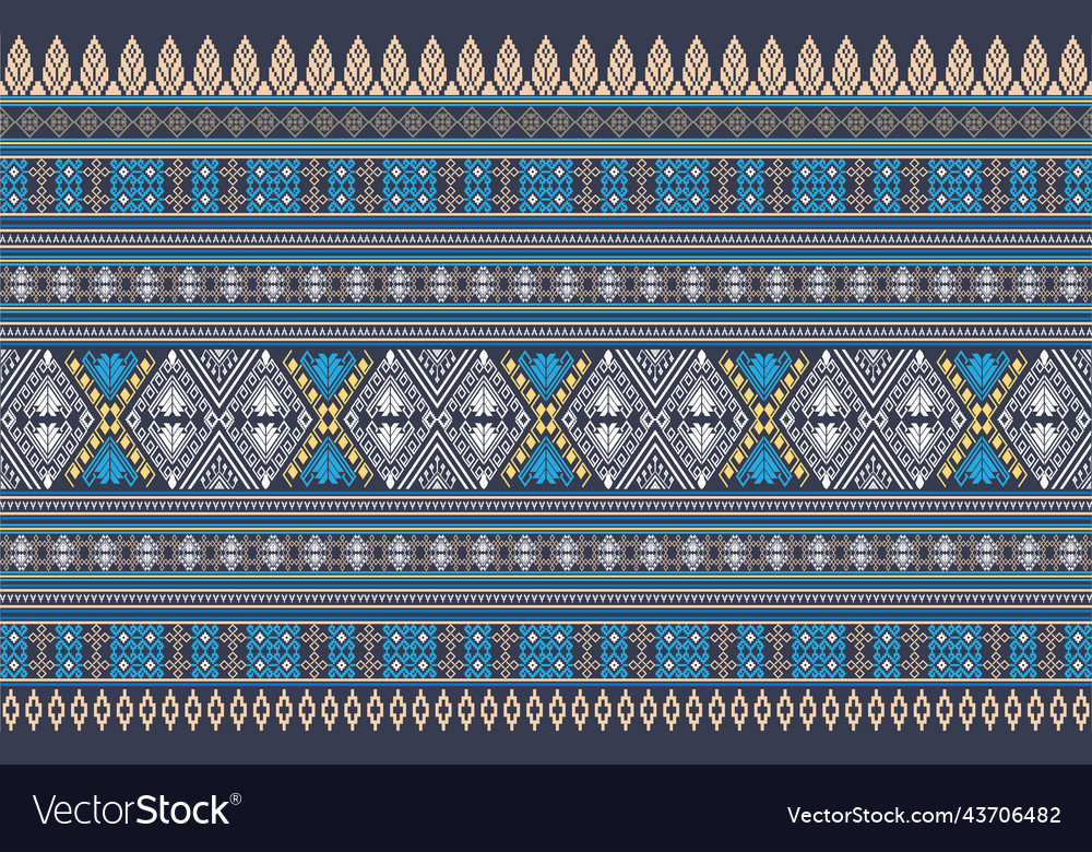 Oriental ethnic geometry ikat seamless pattern Vector Image