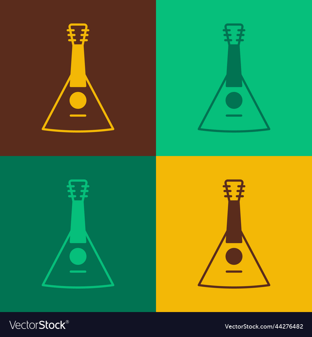 Pop art musical instrument balalaika icon isolated