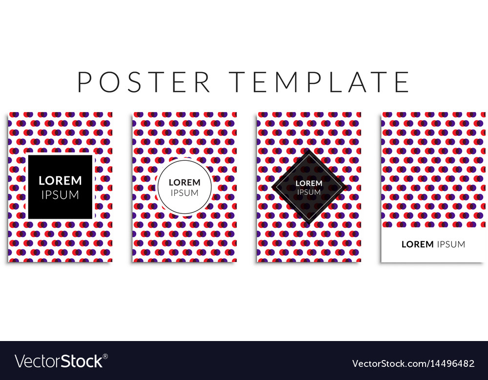 Poster set with colorful circle shape pattern