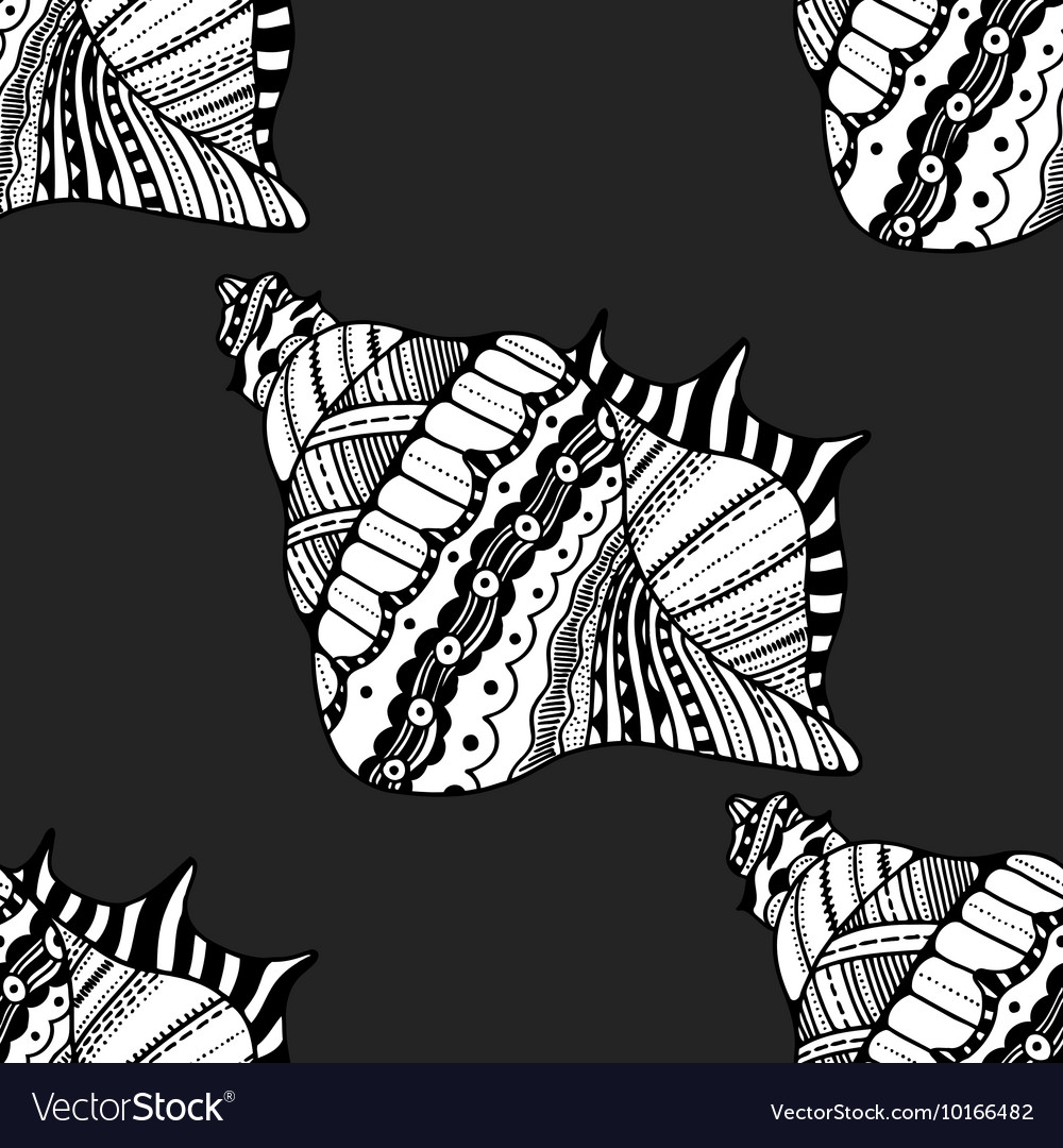 Seashell seamless pattern