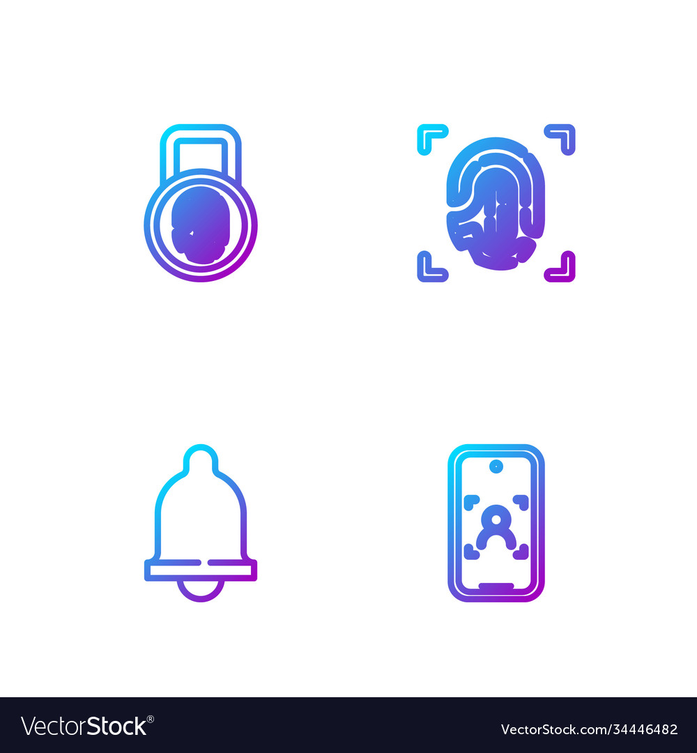 Set line mobile and face recognition motion vector image Set line mobile and face recognition motion