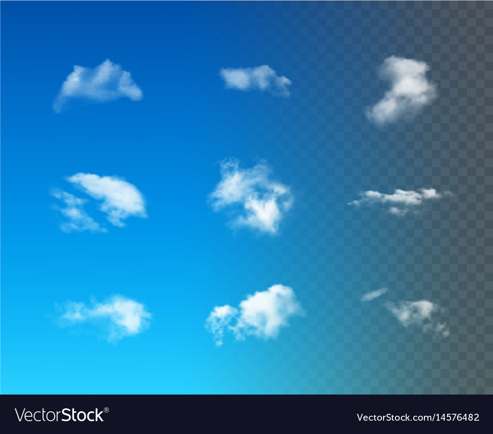 Set of realistic clouds