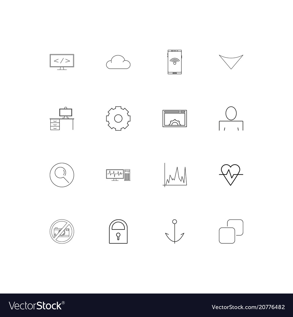 Web linear thin icons set outlined simple