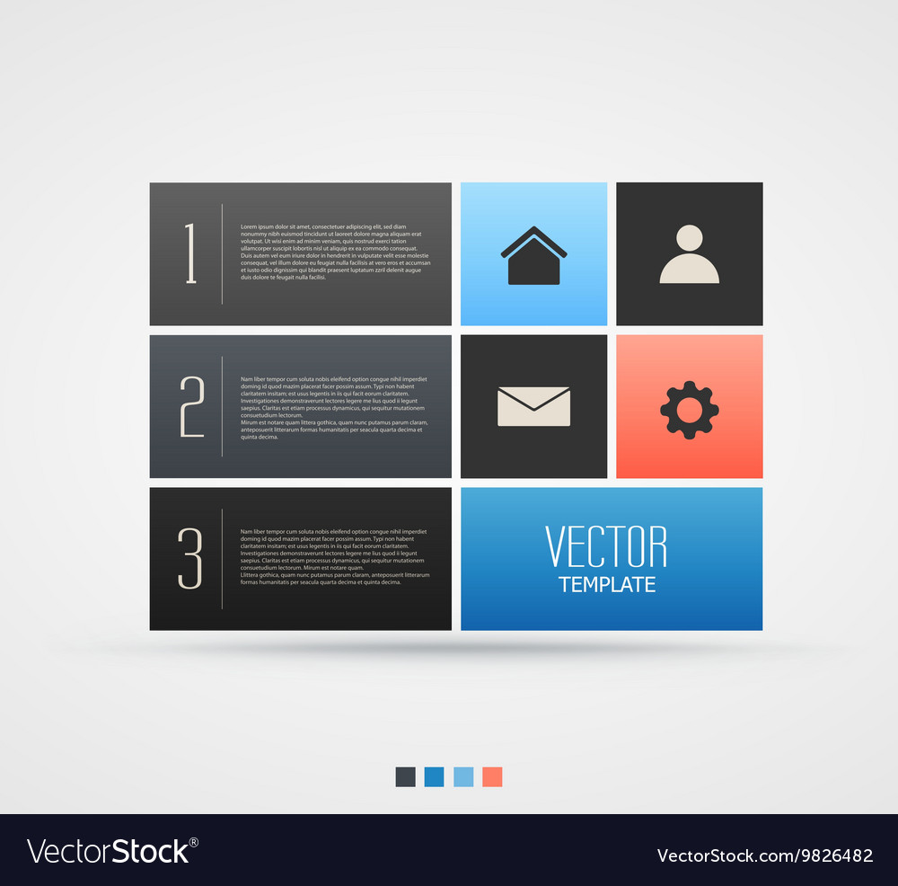 Website template design with infographic steps