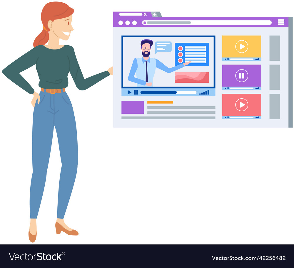 Woman uses internet for connection with teacher