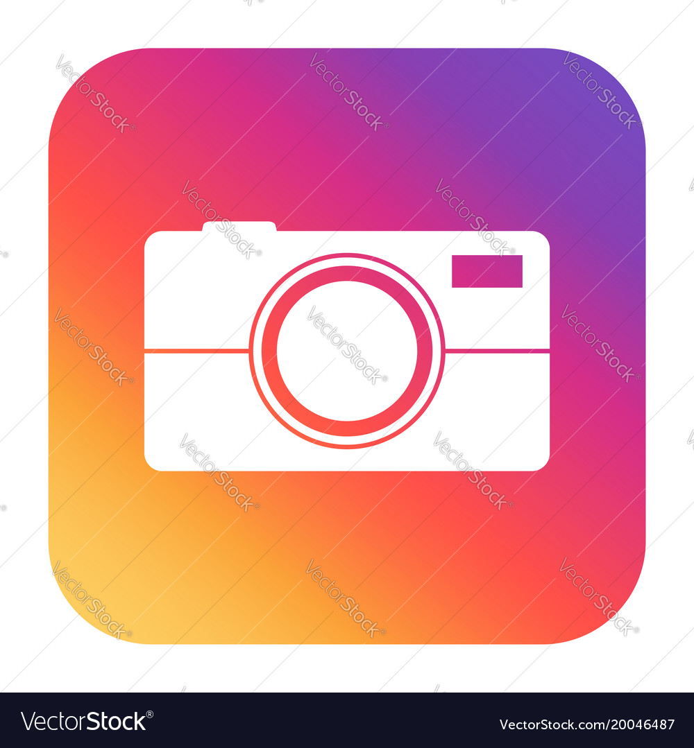 Camera icon on gradient background flat