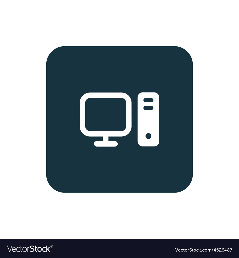 Computer icon rounded squares button